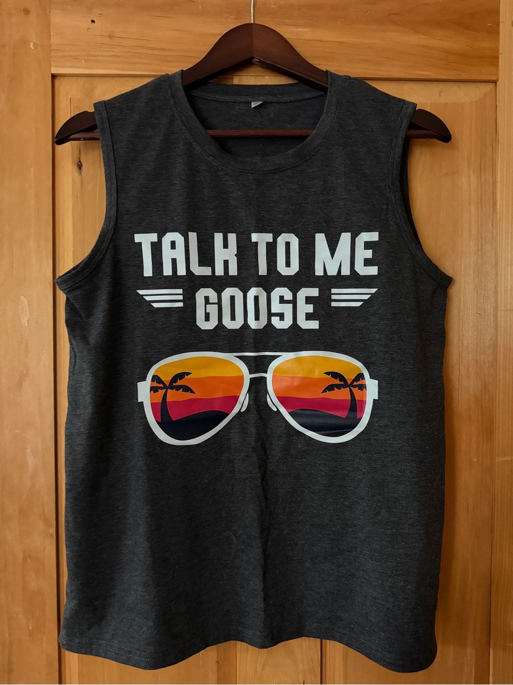 Talk To Me Goose Women's Charcoal Graphic Tank Top